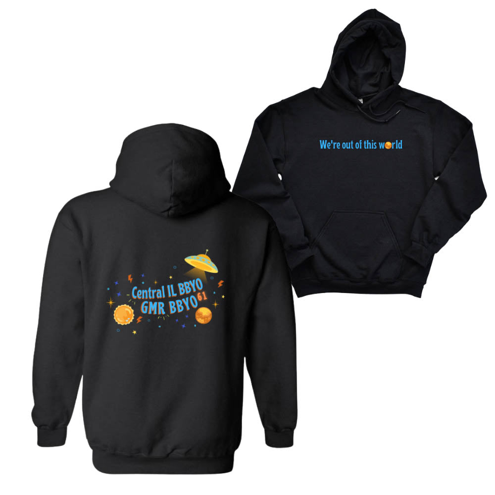 WE ARE OUT OF THIS WORLD - CENTRAL ILLINOIS<br> hooded sweatshirt <br> classic fit