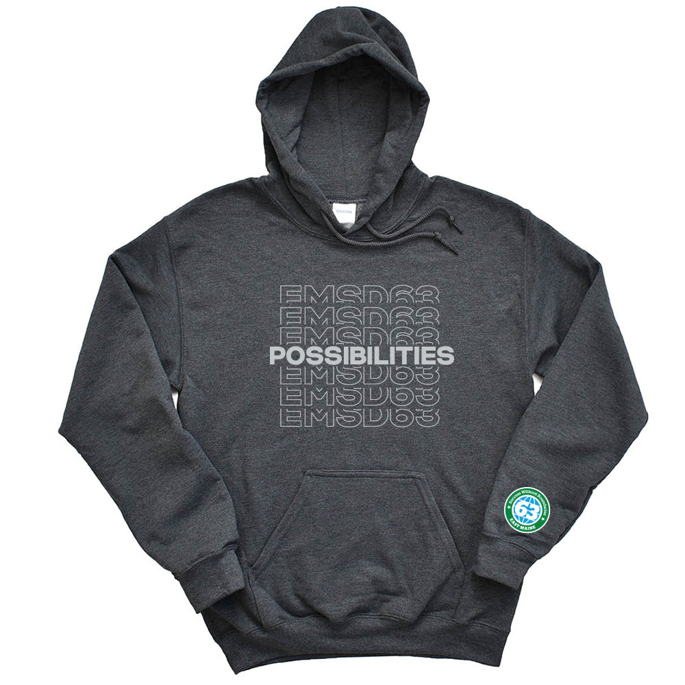 EMSD63 POSSIBILITIES HOODIE ~  EAST MAINE SCHOOL DISTRICT ~ classic fit