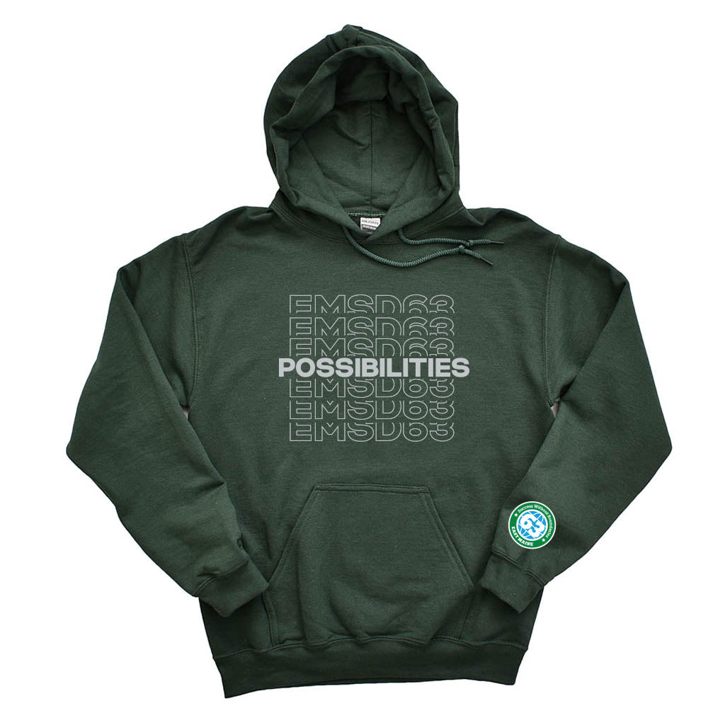 EMSD63 POSSIBILITIES HOODIE ~  EAST MAINE SCHOOL DISTRICT ~ classic fit