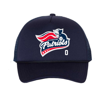 PATRIOTS LOGO WITH OPTIONAL NUMBER ~ FOAM TRUCKER CAP ~ GLENVIEW PATRIOTS