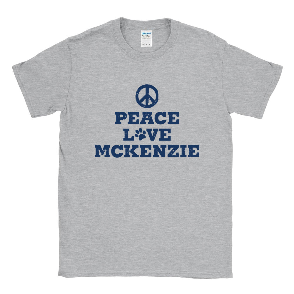 PEACE LOVE MCKENZIE TEE ~ McKenzie Elementary School ~ youth and adult ~ classic unisex fit