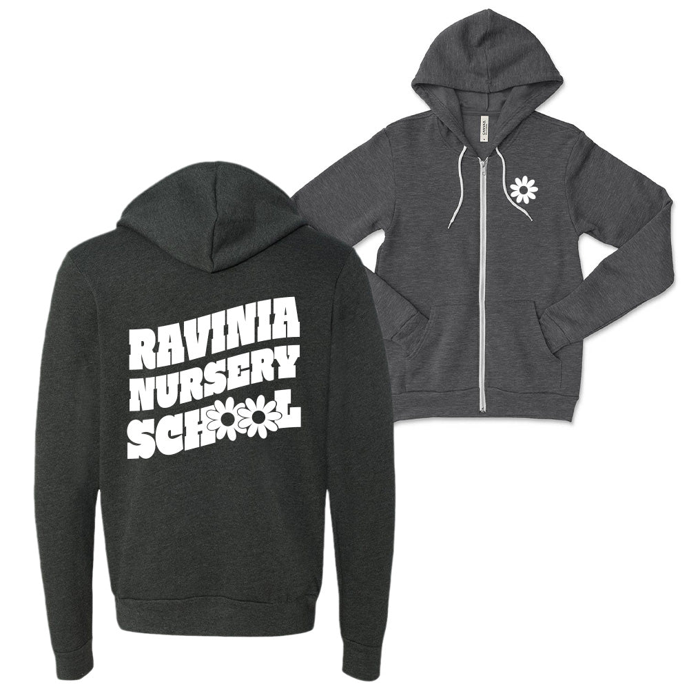 DAISY ZIP HOODIE ~ RAVINIA NURSERY SCHOOL ~  adult ~ classic unisex fit