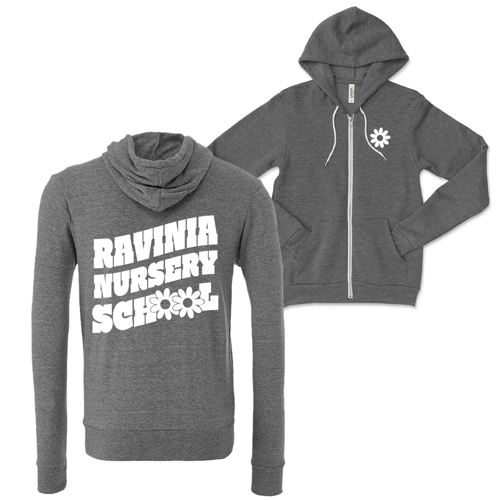 DAISY ZIP HOODIE ~ RAVINIA NURSERY SCHOOL ~  adult ~ classic unisex fit