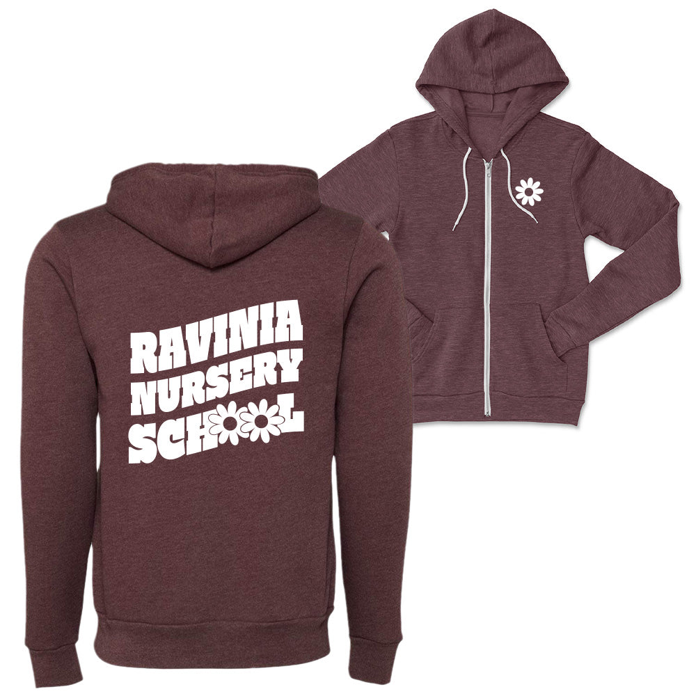 DAISY ZIP HOODIE ~ RAVINIA NURSERY SCHOOL ~  adult ~ classic unisex fit