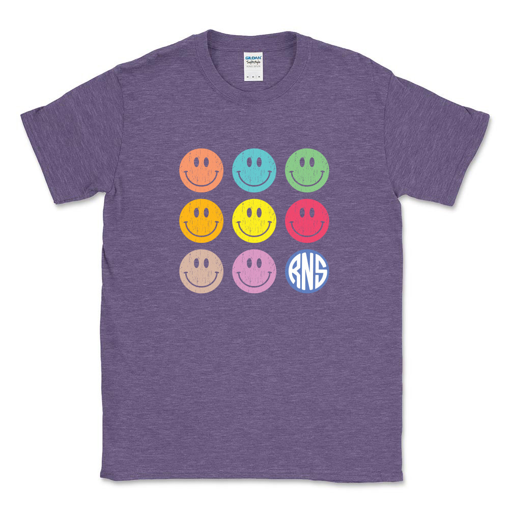SMILEY ARRAY SOFTSTYLE TEE ~ RAVINIA NURSERY SCHOOL ~ adult ~ classic fit
