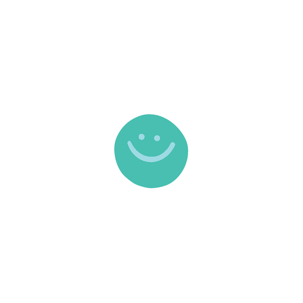 DESIGN: SMALL SMILEY TEAL LIGHT BLUE