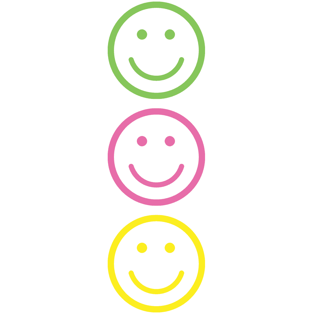 DESIGN: SMILEY TOWER PINK GREEN YELLOW