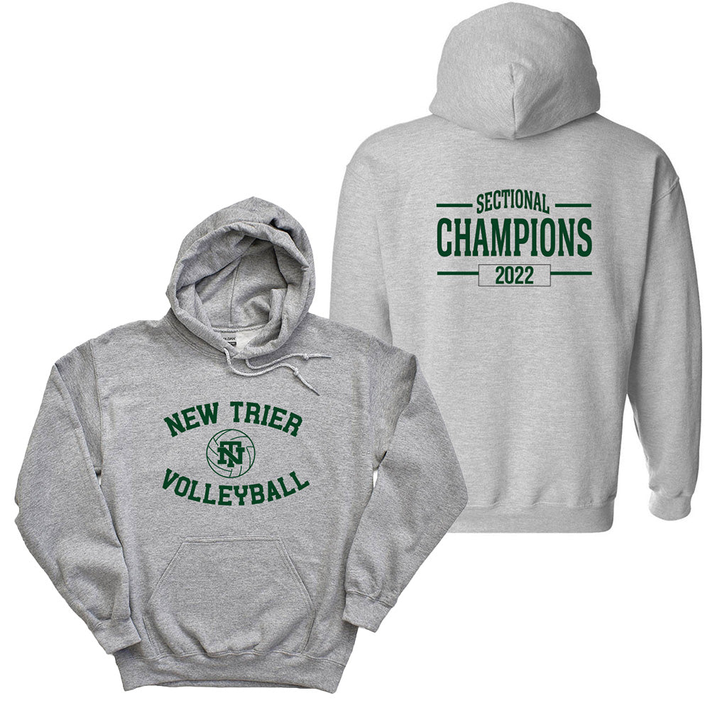 NEW TRIER VOLLEYBALL SECTIONAL CHAMPS HOODIE ~ classic fit