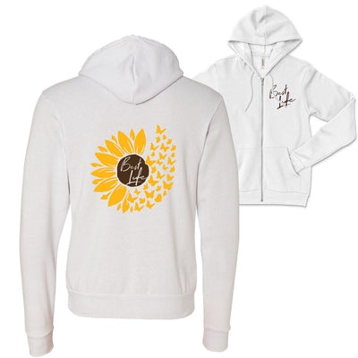 SUNFLOWER ZIP HOODIE ~ BEST LIFE ~ adult ~ classic unisex fit
