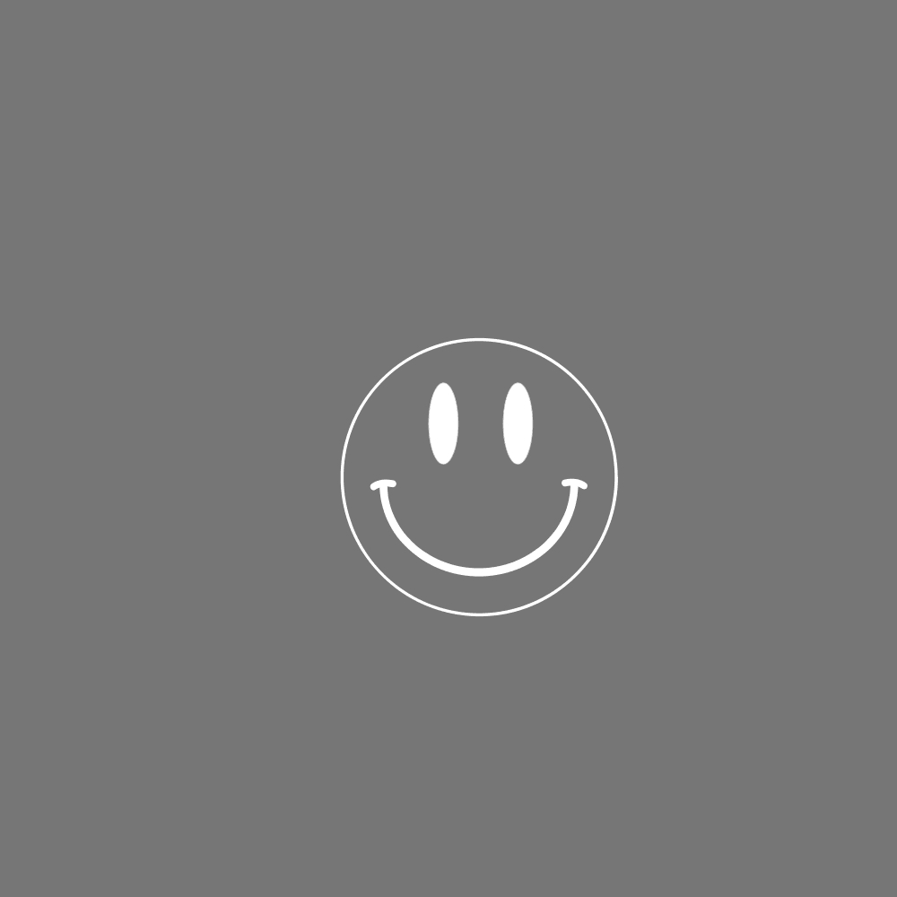 DESIGN: WHITE SMILEY FACE-OUTLINE