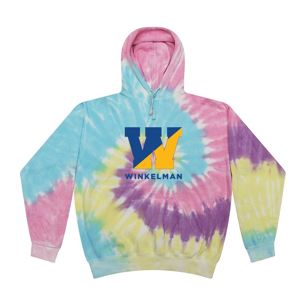 SPLIT W TIE DYE HOODIE ~ WINKELMAN ELEMENTARY ~ youth & adult ~ classic unisex fit