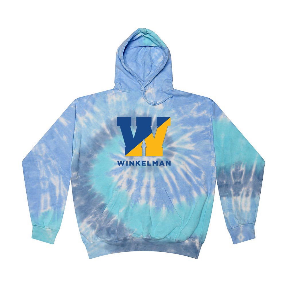 SPLIT W TIE DYE HOODIE ~ WINKELMAN ELEMENTARY ~ youth & adult ~ classic unisex fit