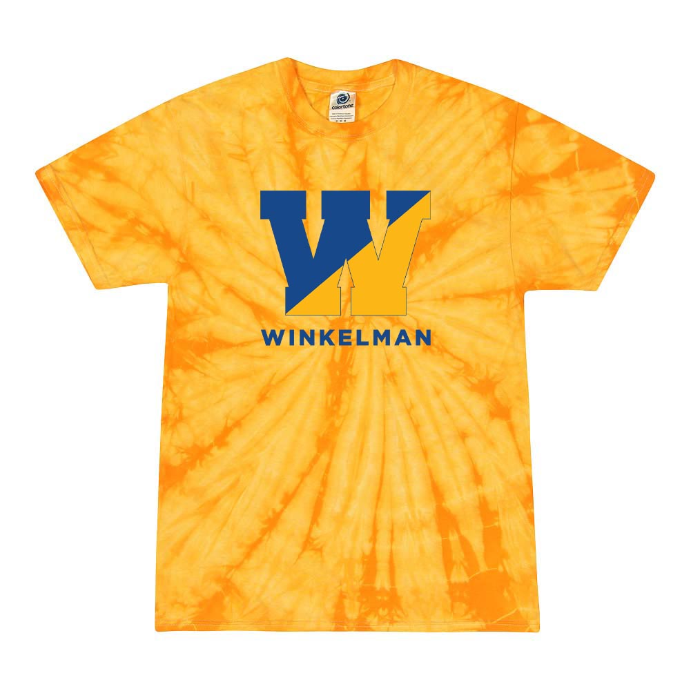 SPLIT W TIE DYE TEE ~ WINKELMAN ELEMENTARY ~ youth & adult ~ classic unisex fit