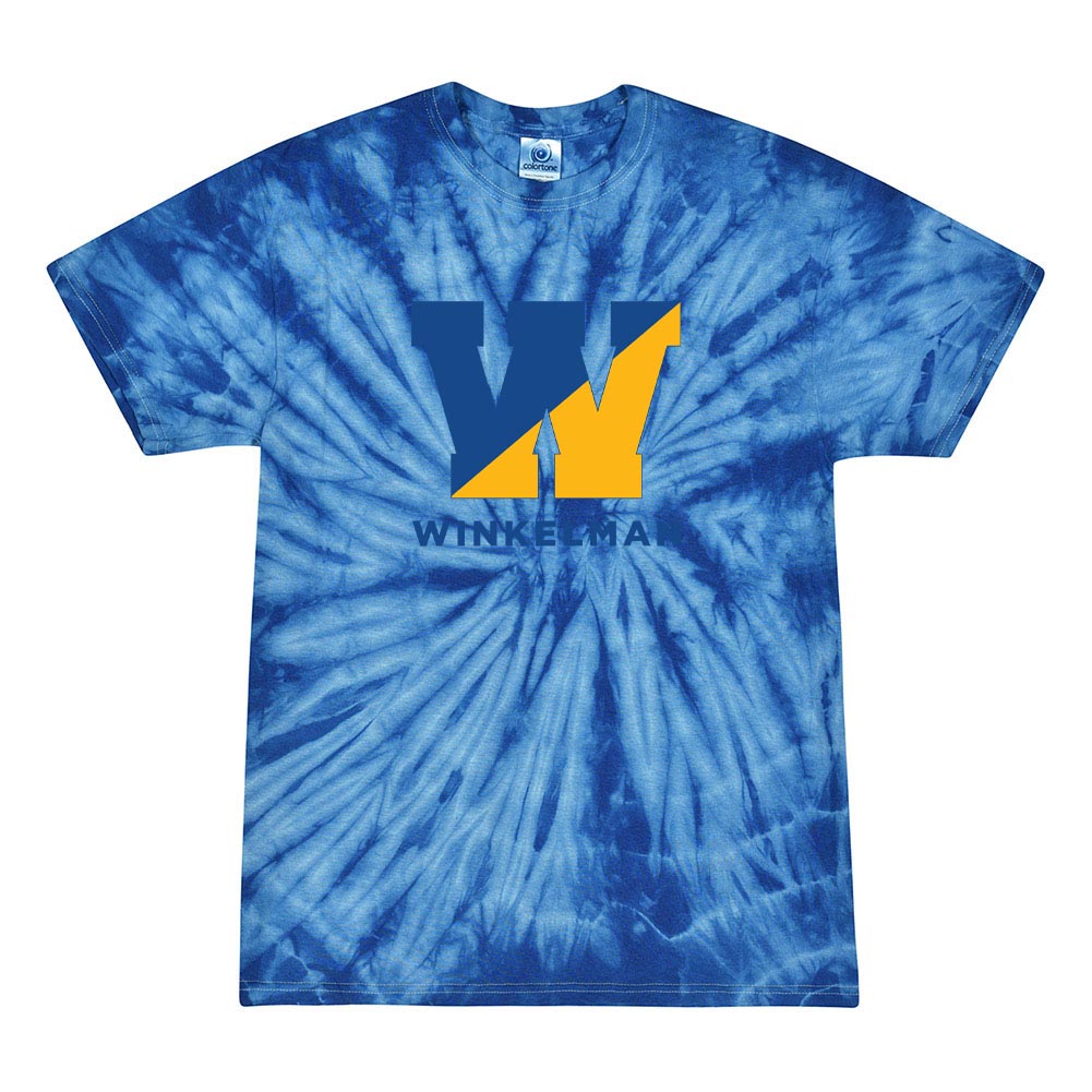 SPLIT W TIE DYE TEE ~ WINKELMAN ELEMENTARY ~ youth & adult ~ classic unisex fit