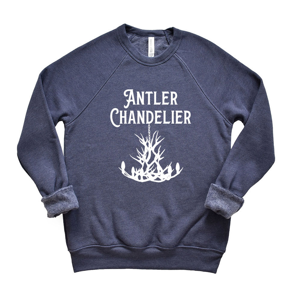 ANTLER CHANDELIER  unisex fleece raglan sweatshirt   classic fit