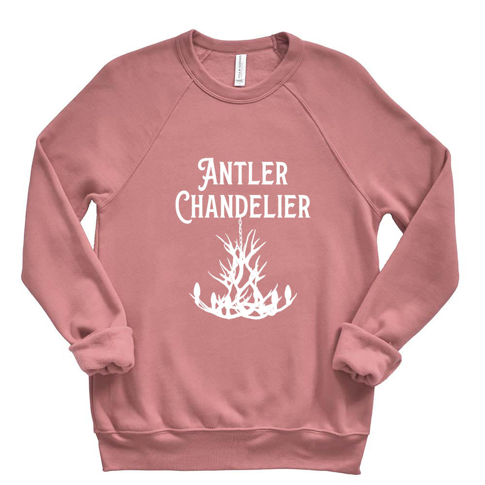 ANTLER CHANDELIER ~ unisex fleece raglan sweatshirt ~ classic fit