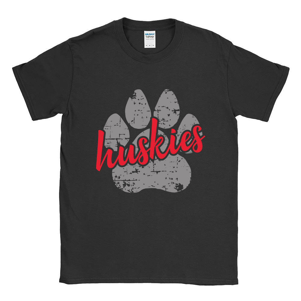 HUSKIES PAW NORTHWOOD TEE ~  youth and adult ~ classic unisex fit