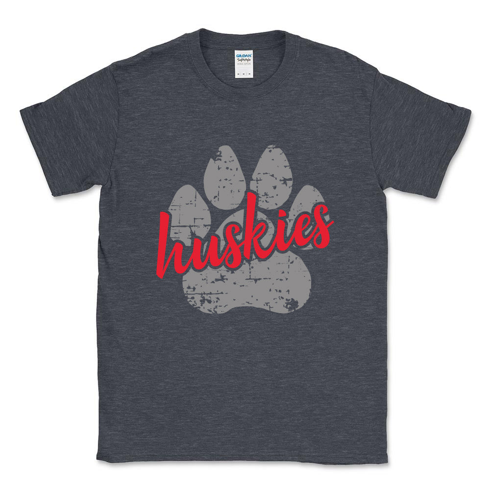 HUSKIES PAW NORTHWOOD TEE ~  youth and adult  ~ classic unisex fit