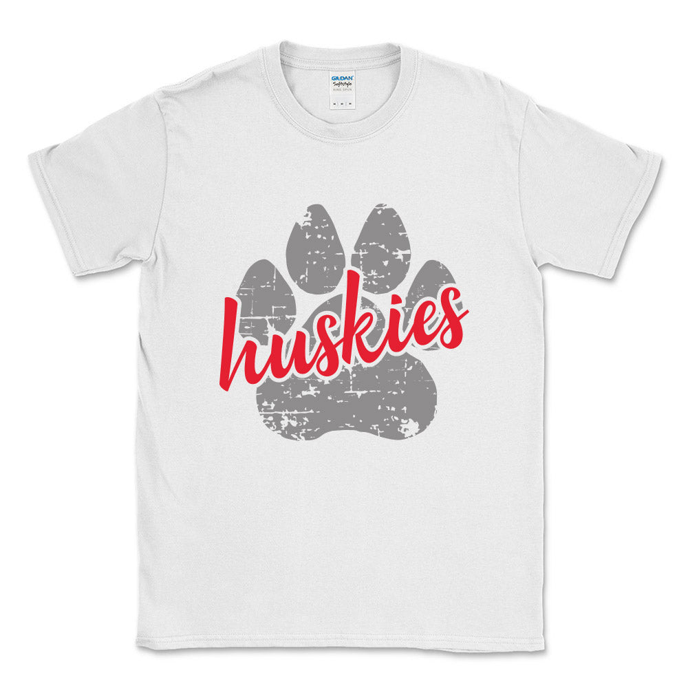HUSKIES PAW NORTHWOOD TEE ~  youth and adult ~ classic unisex fit