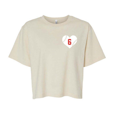 BASEBALL HEART BOXY CROP TEE ~ GLENVIEW PATRIOTS ~ boxy fit