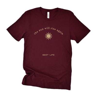 THE SUN WILL RISE AGAIN LUNG CANCER AWARENESS TRIBLEND TEE ~ BEST LIFE ~ adult ~ classic unisex fit