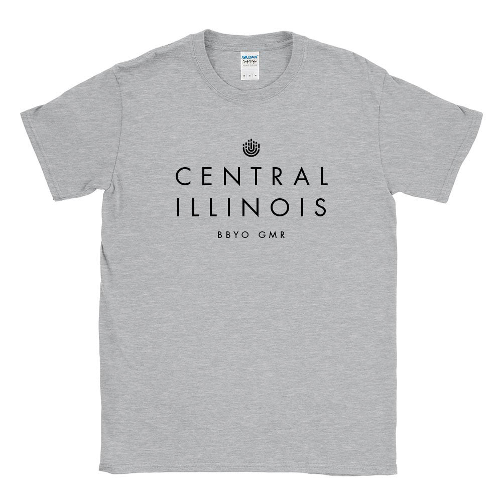 CENTRAL ILLINOIS BBYO MODERN FONT  softstyle tee  classic fit