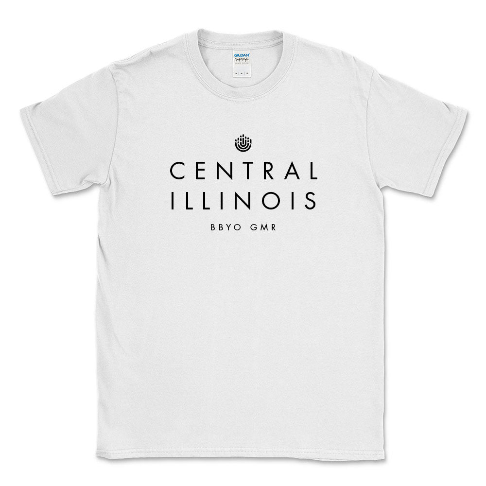 CENTRAL ILLINOIS BBYO MODERN FONT  softstyle tee  classic fit