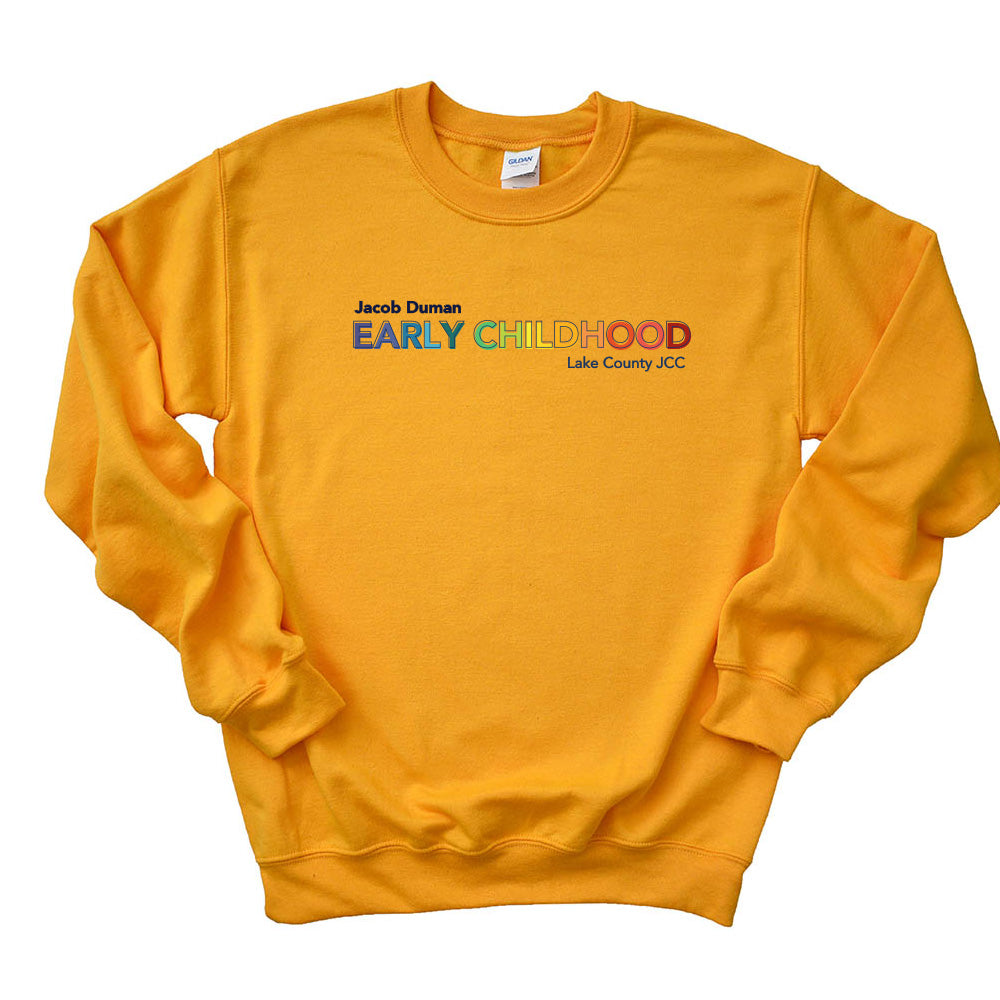 EARLY CHILDHOOD RAINBOW  ~ JACOB DUMAN EARLY CHILDHOOD AT LAKE COUNTY JCC ~  adult crewneck sweatshirt