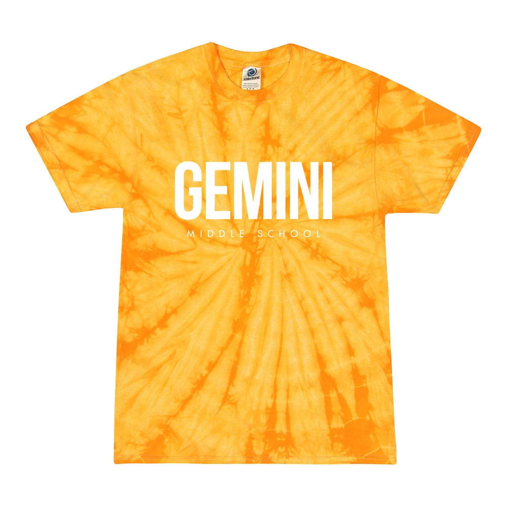MODERN TIE DYE COTTON TEE ~ GEMINI MIDDLE SCHOOL ~ adult ~ classic unisex fit