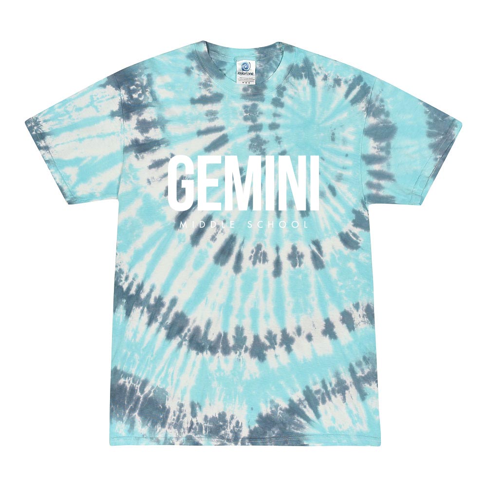MODERN TIE DYE COTTON TEE ~ GEMINI MIDDLE SCHOOL ~ adult ~ classic unisex fit