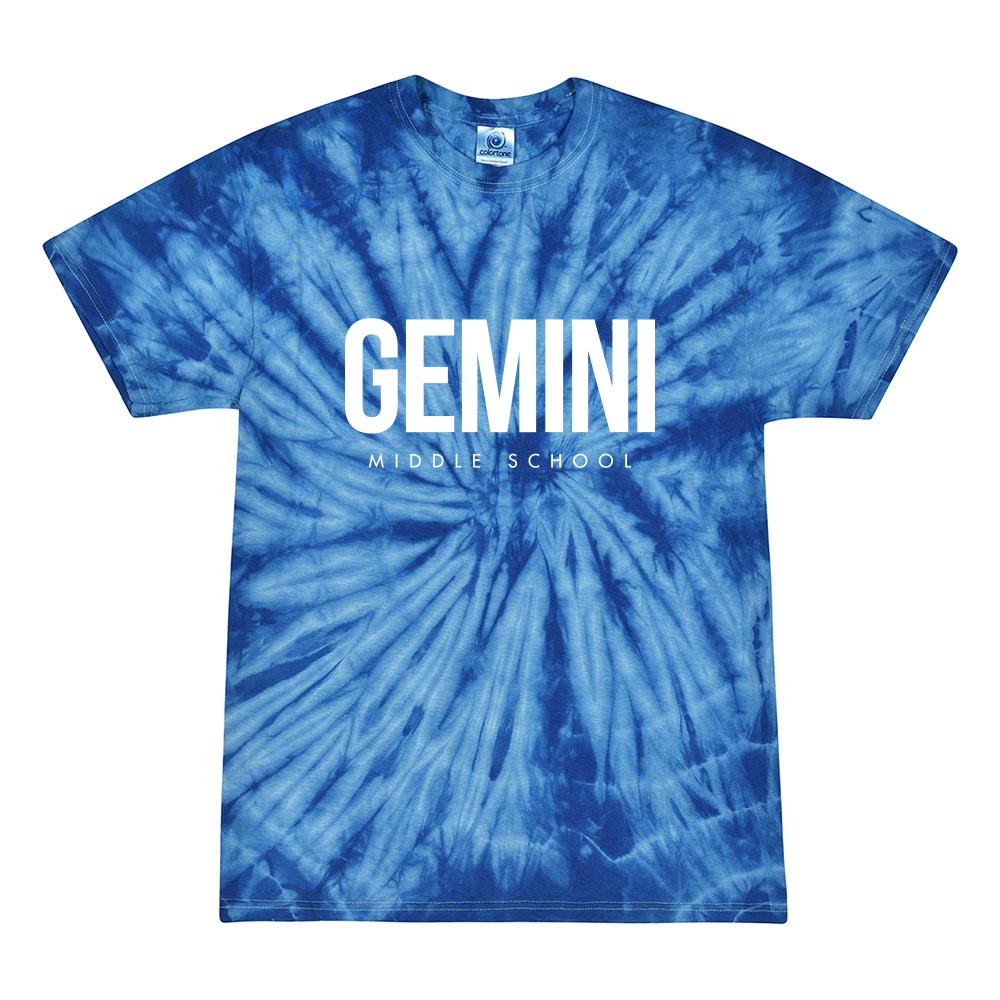 MODERN TIE DYE COTTON TEE ~ GEMINI MIDDLE SCHOOL ~ adult ~ classic unisex fit