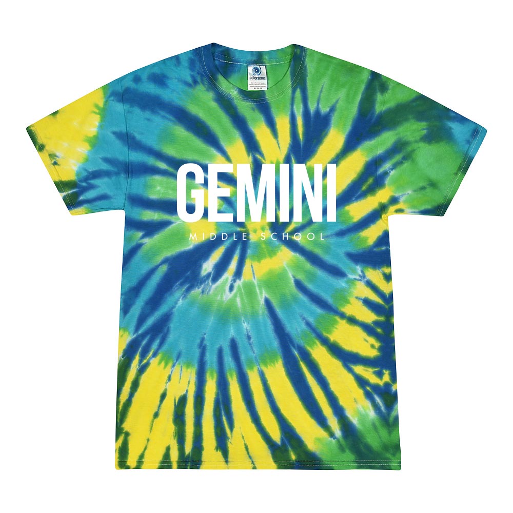 MODERN TIE DYE COTTON TEE ~ GEMINI MIDDLE SCHOOL ~ adult ~ classic unisex fit