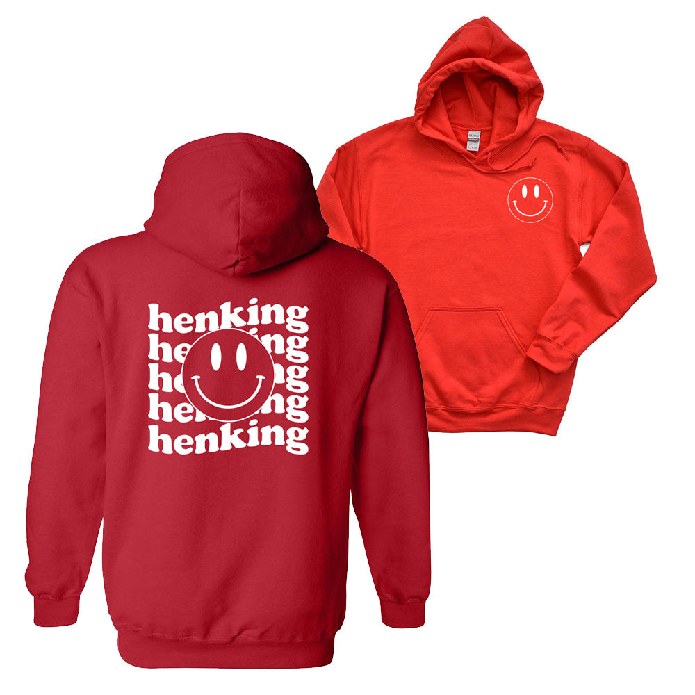 HENKING WAVY TEXT WITH SMILEY HOODIE ~ HENKING ELEMENTARY SCHOOL ~ youth & adult ~ classic unisex fit