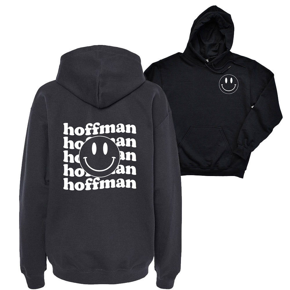 HOFFMAN WAVY TEXT WITH SMILEY HOODIE ~ youth and adult ~ classic unisex fit