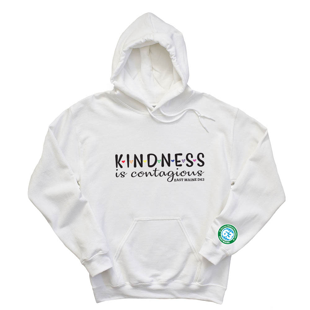 KINDNESS IS CONTAGIOUS HOODIE ~  EAST MAINE SCHOOL DISTRICT ~ classic fit