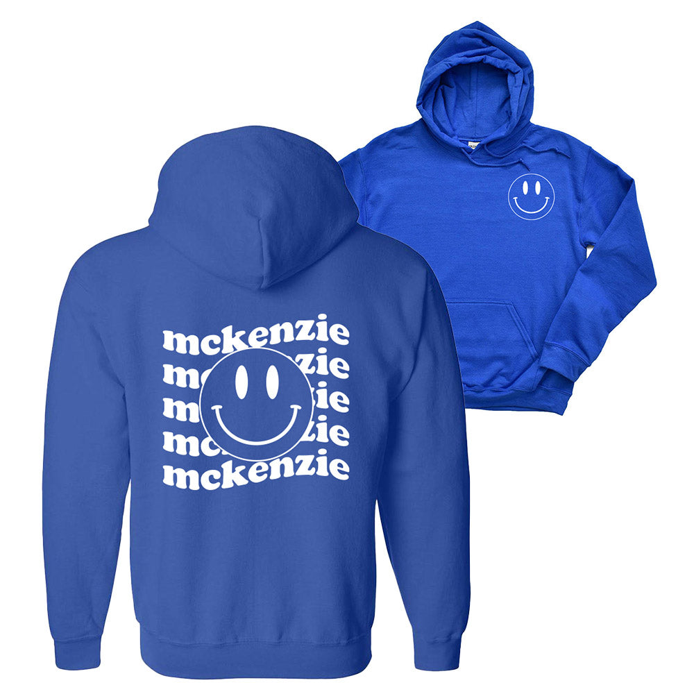 McKENZIE ELEMENTARY ~  WAVY TEXT WITH SMILEY HOODIE ~ classic unisex fit