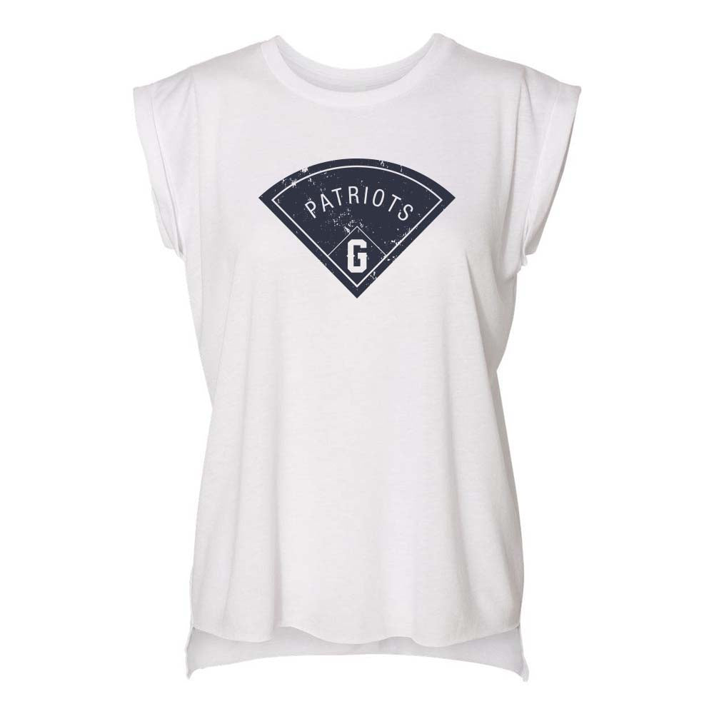 PATRIOTS BASELINE ROLLED SLEEVES TANK ~ GLENVIEW PATRIOTS ~ women's flowy fit