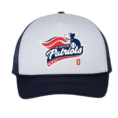 PATRIOTS LOGO WITH OPTIONAL NUMBER ~ FOAM TRUCKER CAP ~ GLENVIEW PATRIOTS