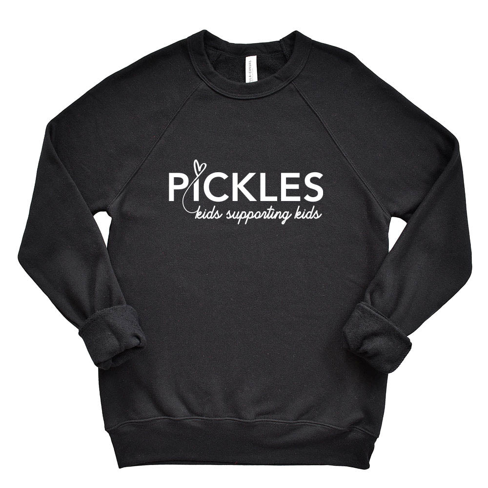 PICKLES ~ youth fleece raglan crewneck sweatshirt ~ classic fit