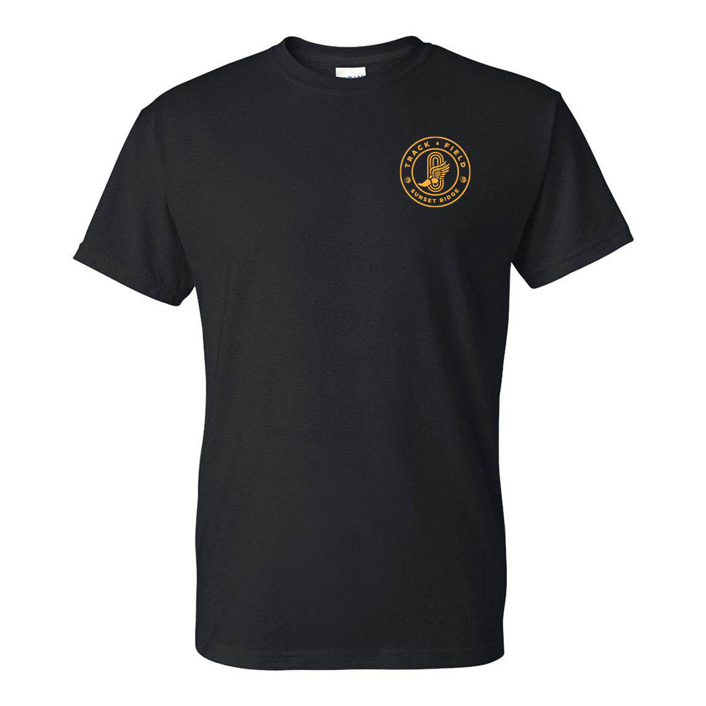 TRACK & FIELD BADGE PERFORMANCE TEE ~ SUNSET RIDGE SCHOOL ~ youth & adult ~ classic unisex fit