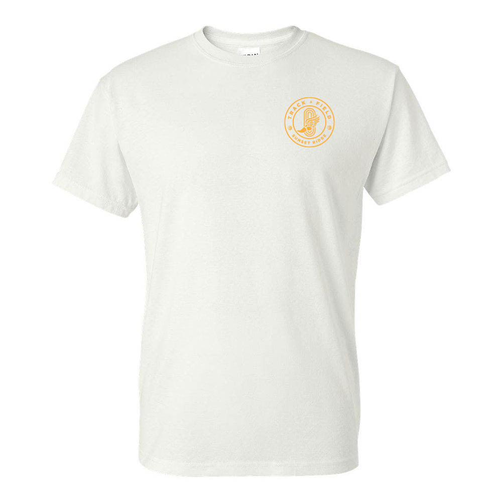 TRACK & FIELD BADGE PERFORMANCE TEE ~ SUNSET RIDGE SCHOOL ~ youth & adult ~ classic unisex fit