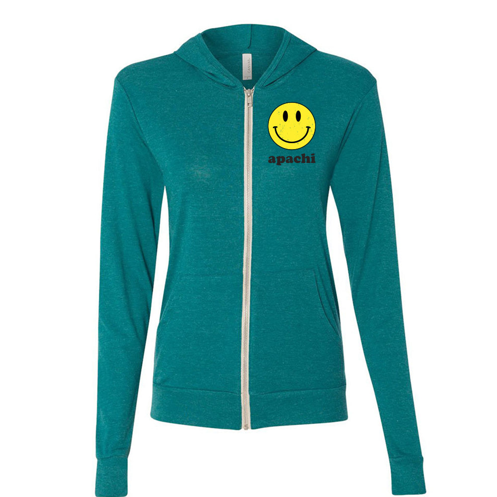 APACHI SMILEY TRILBEND LIGHTWEIGHT ZIP HOODIE ~ juniors and adults ~ classic unisex fit